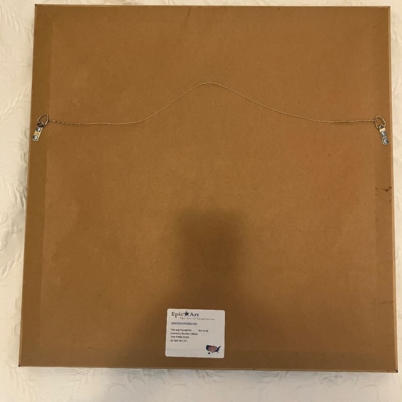 22 x 22” pug picture dark wood frame metal wire - Picture 5 of 5